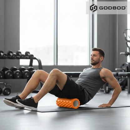Foam Roller - Deep Tissue Medium Density Muscle Massager with Myofascial Trigger Point Release, Back Massage Roller for Soreness and Mobility 13 x 5.5 Inch, with eBook - color: Orange