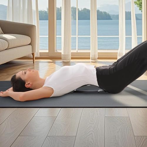Back Stretcher Device 4 Level Adjustable Curved Ergonomic - color: Black and White