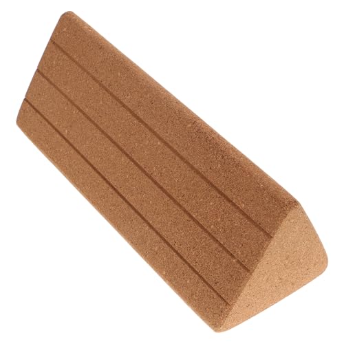 Veemoon Triangle Cork Yoga Blocks Set, High-density Lightweight Yoga Bricks for Balance Training and Stretching, 30cm Soft Natural Cork Exercise Fitness Accessories for Meditation