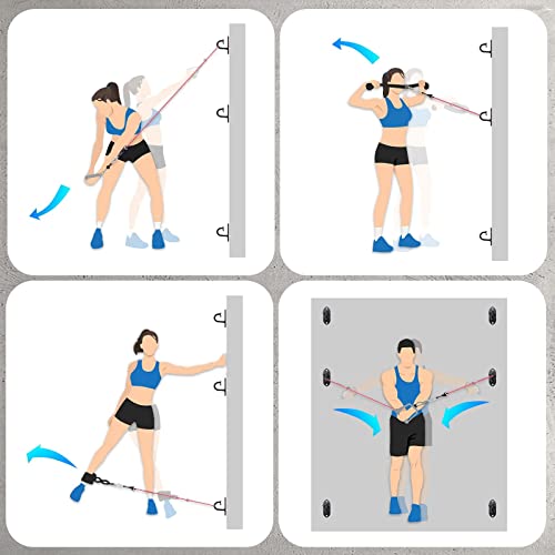 Resistance Band Wall Anchors, Space Saving Wall Mount Clips, Wall Mount Workout Anchors for Resistance Bands, for Strength Training, Fitness, and Physical Therapy Exercise