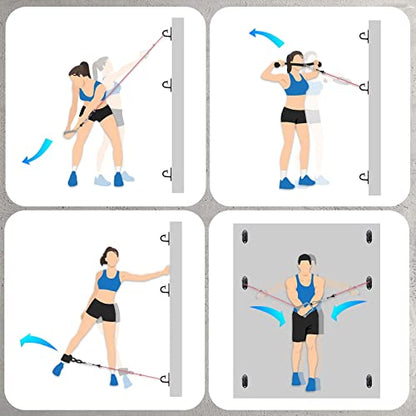 Resistance Band Wall Anchors, Space Saving Wall Mount Clips, Wall Mount Workout Anchors for Resistance Bands, for Strength Training, Fitness, and Physical Therapy Exercise