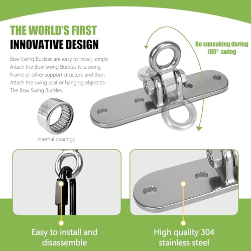 Swing Hanger Heavy Duty Ceiling Mount 800LB Capacity Stainless Steel Swing Hardware Accessories for Porch Playground Yoga Heavy Bag - size: Size 4