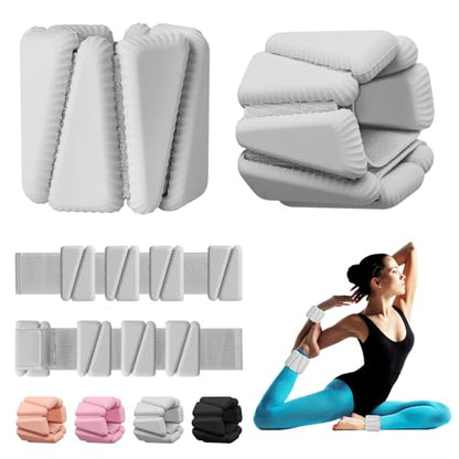 Wrist Weights, Adjustable Wrist Ankle Weights for Women, Wearable Arm & Leg Weights Set of 2(1 lb Each), Weighted Bangles for Walking, Yoga, Dance, Barre, Gym