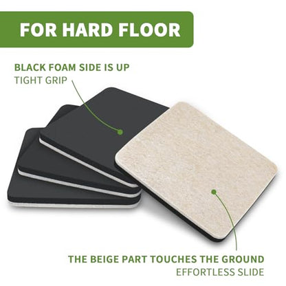 Furniture Sliders for Carpet and Hardwood, 8 PCS 5", Beige - size: Square 8 PCS 5'' Beige