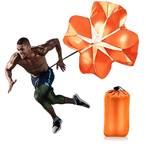Running Parachute for Speed Training, 56 inch Resistance Parachute for Athletes, Sprinting & Football Training Equipment with Adjustable Waist Belt, Drag Chute to Improve Velocity & Explosive Power