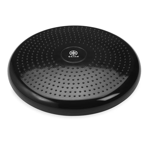Gaiam Balance Disc Wobble Cushion, 16", Core Stability Seat - color: Black Cushion