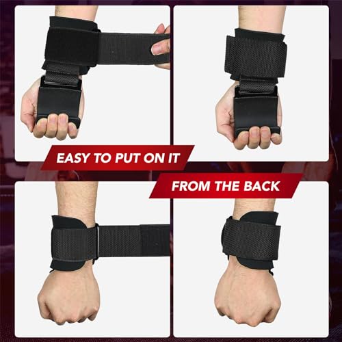 Pull Up Bar for Doorway,2 Pcs Weight Lifting Hooks,Upgrade Chin up Bar for Doorway Without Screws,- Upgraded Heavy Duty Lifting Wrist Straps for Deadlift,