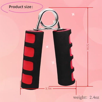 Grip Strengthener Set - 2 Soft Foam Hand Exercisers for Arthritis Relief, Carpal Tunnel & Strength Training | Portable Hand Grip for Men/Women, Home/Office/Travel | Rehab, Tendonitis, Stress Relief - color: red-black