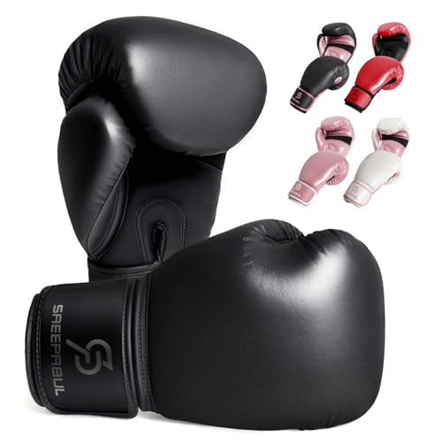 S200 Boxing Gloves for Men and Women Suitable for Boxing Kickboxing Mixed Martial Arts Maui Thai MMA Heavy Bag Fighting Training - color: Black, size: 12oz