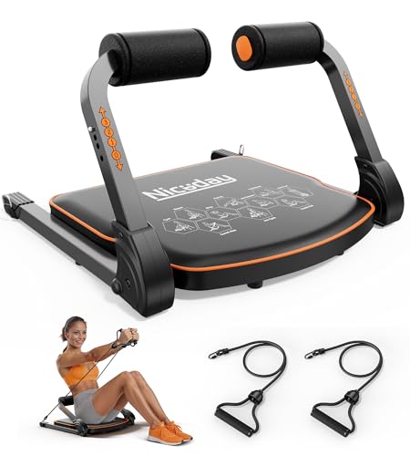 Niceday Ab Workout Equipment, Ab Machine for Stomach Workout, Ab Trainer Machine for Home, Ab Crunch Machine for Home Exercise, Sit Up Machine with 330 LBS Weight Capacity with Resistance Bands