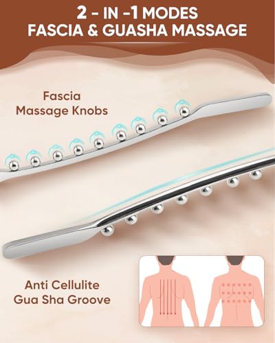 Stainless Steel Gua Sha Stick, Lymphatic Drainage Massager Cellulite Remover, Pressure Point Muscle Scraper Tool, Maderoterapia Kit for Body Sculpting, Fascia Massage, Myofascial Release - size: Fascia Stick