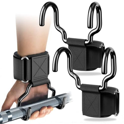 Upgrade Weight Lifting Hooks, Gym Heavy Duty Power Lifting Straps for Men & Women Deadlifts, Pull Up, Powerlifting, Shrugs