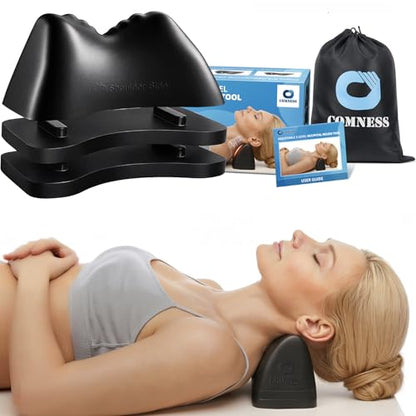 3-Level Occipital Release Tool for TMJ Relief & Pivotal Therapy - Neck Stretcher Pillow with Non-Slip Base, Height Adjustable Cervical Traction for Neck, Shoulder and Back