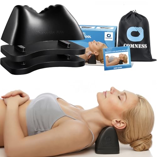 3-Level Occipital Release Tool for TMJ Relief & Pivotal Therapy - Neck Stretcher Pillow with Non-Slip Base, Height Adjustable Cervical Traction for Neck, Shoulder and Back