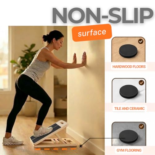 Slant Board for Adults with Adjustable Angle – Balance Boards for Adults for Stretching, Squats & Rehab – Slantboard for Calf, Ankle - Portable Velour Board for Squats, & Lower Body Training