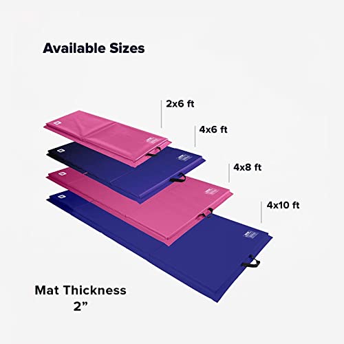 We Sell Mats 4 x 8 ft Folding Exercise Mat, 2 Inch Thick Personal Fitness & Home Gym Mat for Yoga, Pilates, Stretching & Workouts - color: Purple