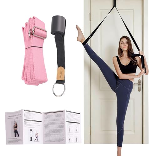 UBING Leg Stretcher, Door Flexibility Trainer, Over the Door Strech Strap for Flexibility, Splits Trainer for Dance Ballet Cheer Gymnastics Taekwondo Stretching - color: Light Pink