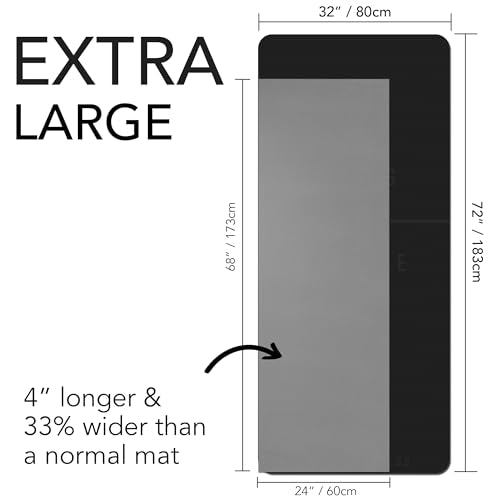 Large Exercise Mat – Extra Thick 10mm Workout Mat (72"x32") – Non-Slip TPE Yoga Mat for Women & Men – Pilates, HIIT, Fitness & Home Gym Mat – Includes Free Carry Bag - color: Black - Engraved