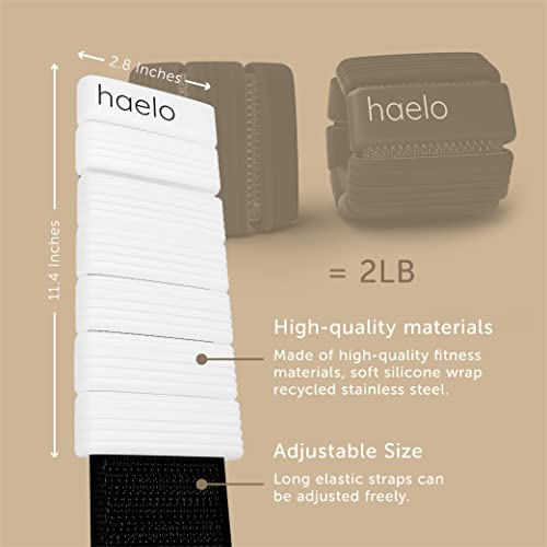 Haelo Hoops - Set of 2 (1lb Each) | Adjustable Wearable Wrist & Ankle Weights for Men and Women | Yoga, Dance, Barre, Pilates, Cardio, Aerobics, Walking - color: Rose-Quartz Pink