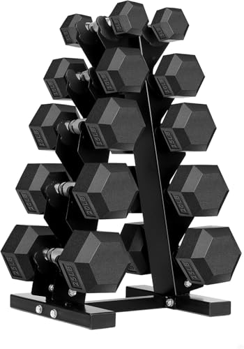 Hex Dumbbells Rubber Coated Cast Iron Hex Black Dumbbell Free Weights for Exercises - style: 17.5 Pounds / Pair