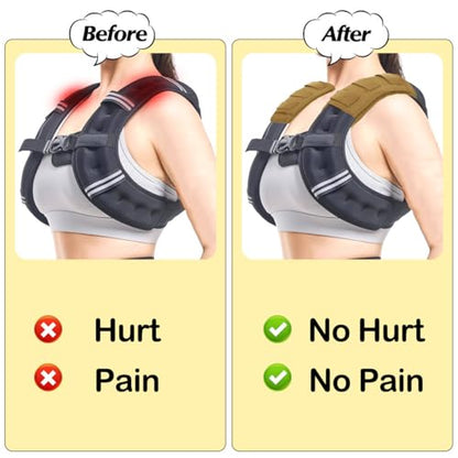 Shoulder Pads for Weighted Vest Women Men – Adjustable Weighted Vest Shoulder Cushion for Walking, Waterproof, Breathable, Shock-Absorbing Weight Vest Straps for Comfort & Protection
