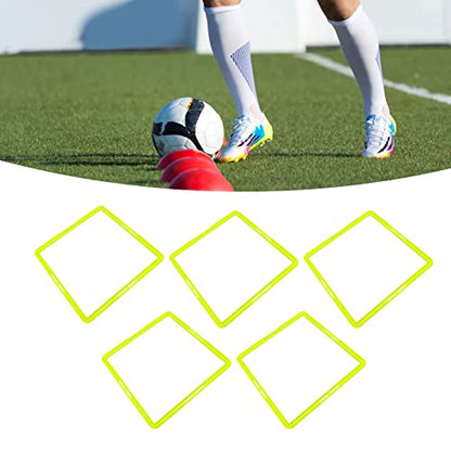 5 Pcs Agility Training Rings, Speed Agility Rings for Basketball Football Soccer, Multifunctional Quadrilateral PP Training Equipment with Carrying Strap for Indoor