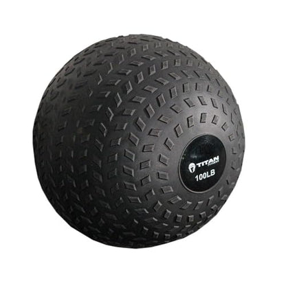 Titan Fitness Rubber Tread Slam Ball, Dead Bounce, Weight Workout - Throw, Catch, Slam, Twist - style: 100 lb