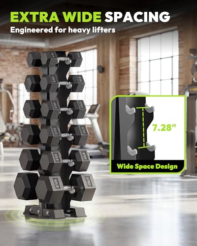 HANDBODE A-Frame Dumbbell Rack Heavy Duty Weight Stand for Dumbbells, Space-Saving Metal Storage Organizer, Sturdy Dumbbell Holder for Home Gym - style: 1 X 6-Tier A-Frame with Landmine Attachment