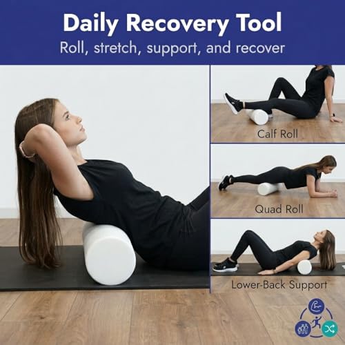 Firm White PE Foam Roller (18" Full Round) - size: 18" Full Round