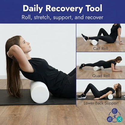 Firm White PE Foam Roller (36" Full Round) - size: 36" Full Round