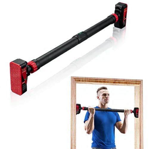 Pull Up Bar for Doorways, Chin Up Bar with Level Meter and Adjustable Width, Strength Training Bar No Screw Installation Needed