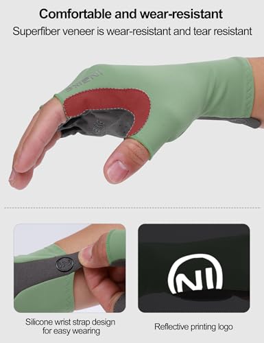 INBIKE Cycling Gloves for Men Women, Breathable Bike Gloves Lightweight Half Finger Biking Glove Mountain Road Bicycle - color: Green, size: XX-Large