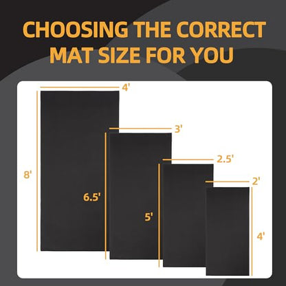 Fitvids High Density 1/4-Inch Thick Gym Equipment Mat, Non-Slip Floor Protection for Heavy Exercise, Treadmill and Bike Mat in Multiple Sizes - size: 24" x 48" (2 x 4FT)