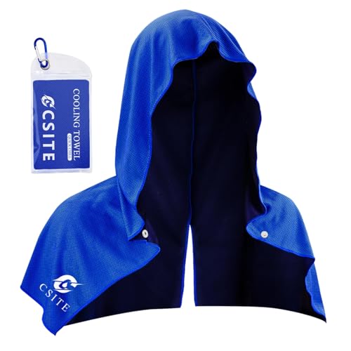 Cooling Hoodie Towels, Instant Cooling Towels for Neck and Face, UPF 50 Sun Protection, Ice Towel for Hot Weather, Head Towel for Sports, Camping, Cycling & More Activities