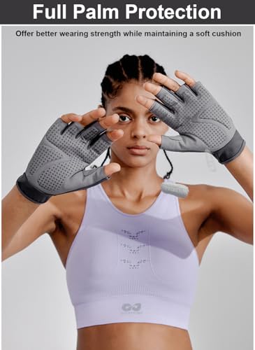 Workout Gloves for Women & Men, Anti-Slip Fingerless Gloves for Weightlifting, Mens Workout Gloves Gym Gloves Fitness Gloves