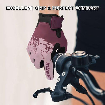 Cycling Gloves for Bike Riding Running MTB - color: Purple, size: Small