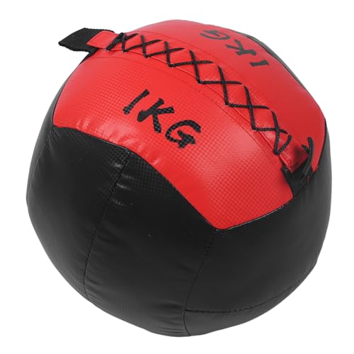 Sturdy Workout Wall Ball with Textured Surface for Easy Grip for Multifunctional Fitness Training, Builds Power, 2.2lb 1KG PU Leather Weighted Wall Ball