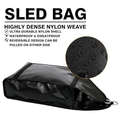 Weight Sled Trainer Adjustable, Upgrade Sandbag Sled Trainer Resistance Sled Trainer for Sprinter Speed Training Indoor Outdoor, Running Sled Trainer with 3 Weight Sandbags