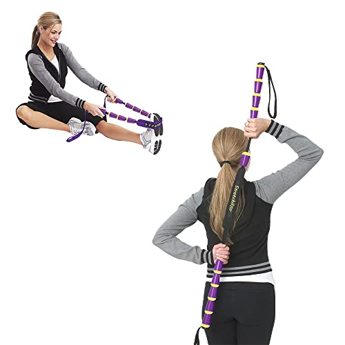 ProStretch StretchRite, Physical Therapy Stretching Strap with Grip Handles for Sore and Tight Muscles, Includes Instruction Guide, Purple/Yellow - color: Purple/Yellow