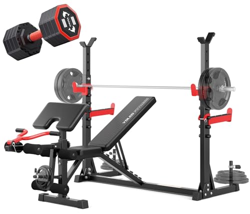 YOLEO Weight Bench Set with 1*Adjustable Dumbbell, Full Body Strength Kit