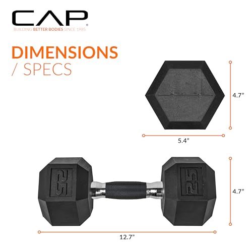 CAP 50 lbs Coated Dumbbell Set | Multiple Styles - color: Tinted Handles, style: 25LBx2 Set