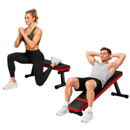 Flat Weight Bench for Home Gym 618 LB Foldable Adjustable Workout Bench Dumbbell Bench Press Exercise Bench for Strength Training & Sit Ups Black