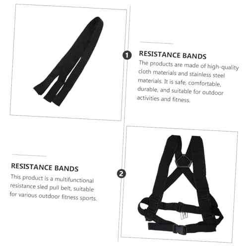 Sled Harness Tire Pulling Harness Fitness Workout Physical Training Resistance Rope Shoulder Strap for Running Sprinting (Black)
