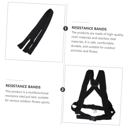 Sled Harness Tire Pulling Harness Fitness Workout Physical Training Resistance Rope Shoulder Strap for Running Sprinting (Black)