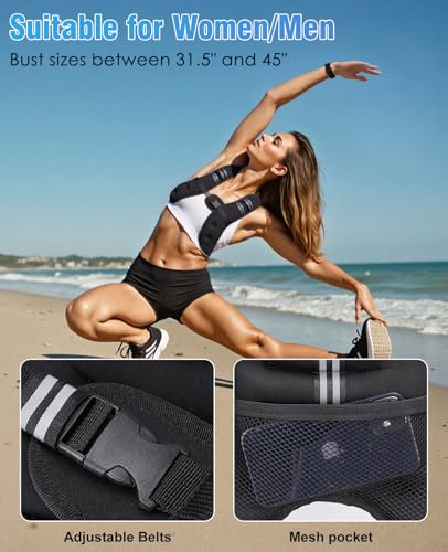 Weighted Vest for Men Women, 12lbs Adjustable Running Vest with Reflective Stripe, Comfortable Body Weight Vests for Workout, Strength Training, Running, Walking, Jogging