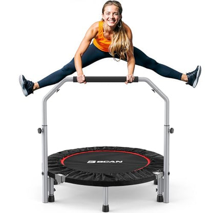 BCAN SP2 40/48" Foldable Mini Rebounder Trampoline for Adults |FED Fitness - color: Black, size: 40-inch