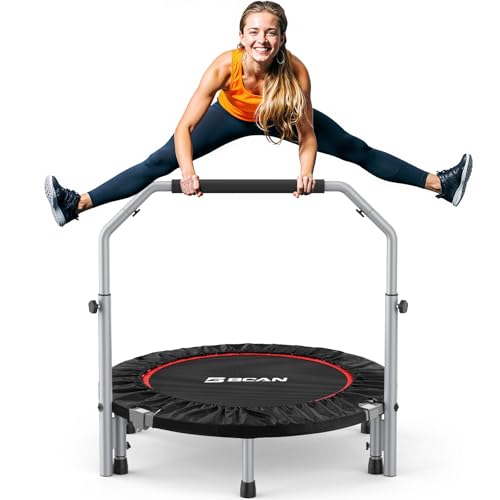 BCAN SP2 40/48" Foldable Mini Rebounder Trampoline for Adults |FED Fitness - color: Black, size: 40-inch