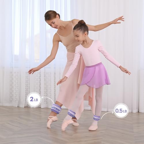 Sportneer Ankle Weights 0.5/1/2/3/5 LBS 1 Pair Wrist Leg Arm Weights - color: Purple, size: 0.5 lb x 2