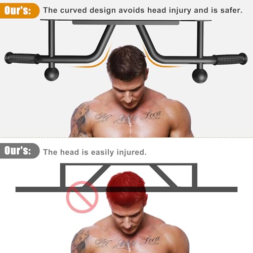 Kipika Heavy Duty Wall Mounted Doorway Pull Up Bar, Multifunctional Chin Up Bar, Portable Fitness Door Bar, Body Workout Home Gym System