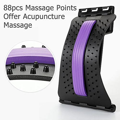 Back Massager Stretcher Equipment Massage Tools Magic Stretch Fitness Lumbar Support Relaxation Spine Pain Relief (Blue)